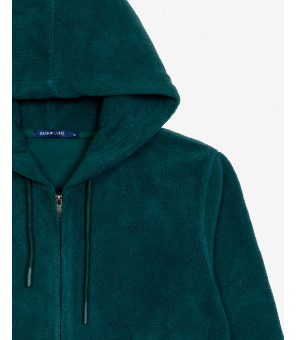 Zipped teddy hoodie