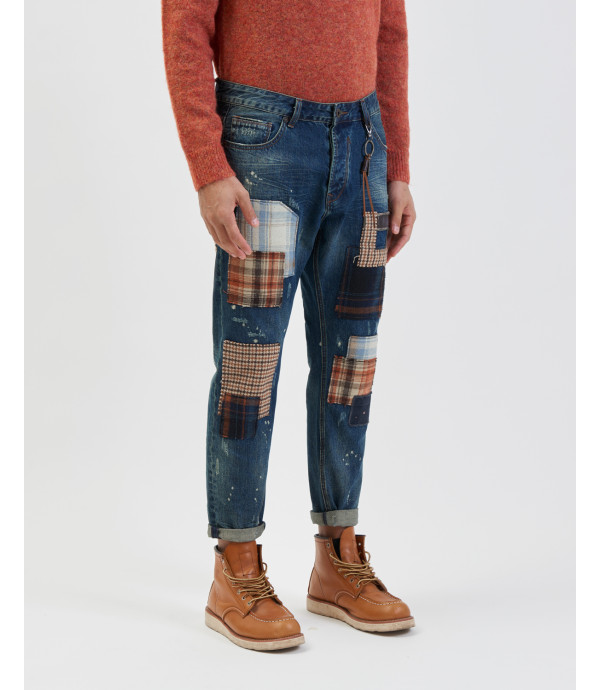 GRANT carrot fit jeans with patches