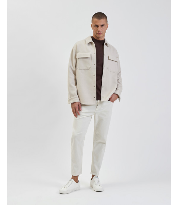 Overshirt in misto lana con taschini