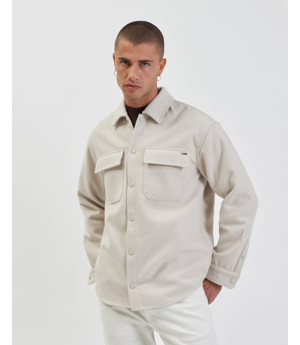 Overshirt in misto lana con taschini