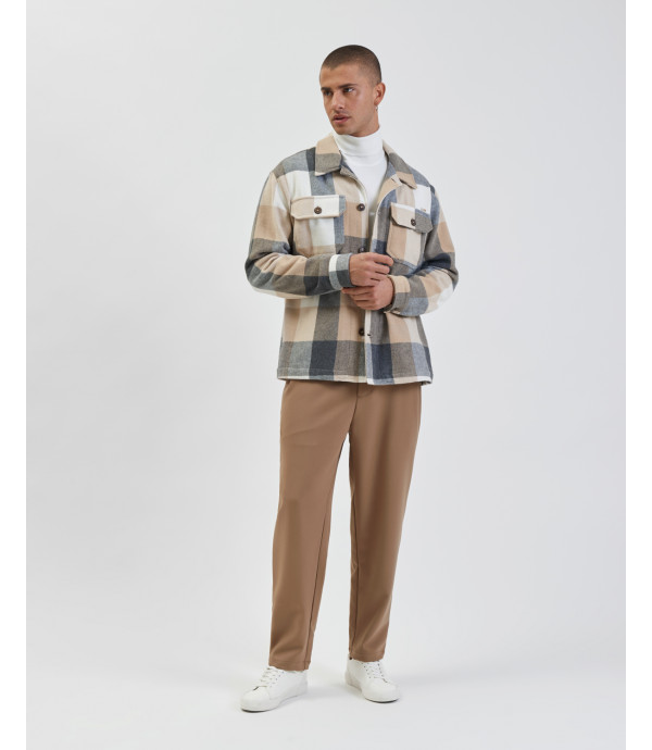 Overshirt a quadri con tasche