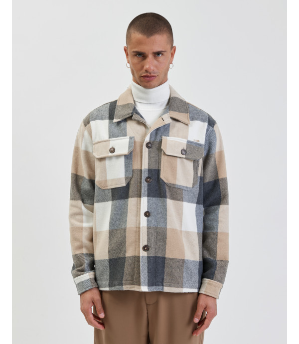 Overshirt a quadri con tasche