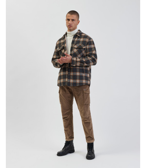 Giacca camicia con fodera in pile