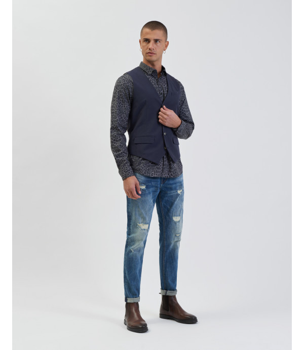 BRUCE regular fit jeans with rips medium wash