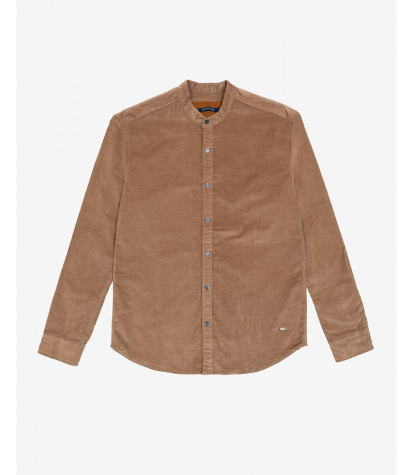 Camicia alla coreana in velluto a coste