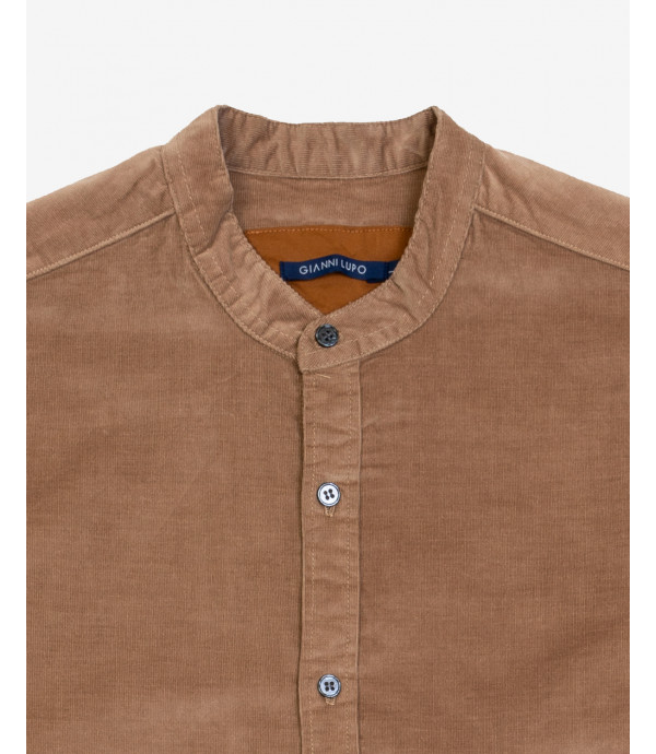 Camicia alla coreana in velluto a coste