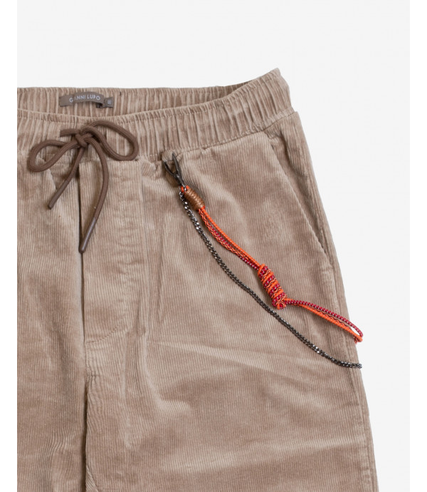 Drawstring trousers in cord