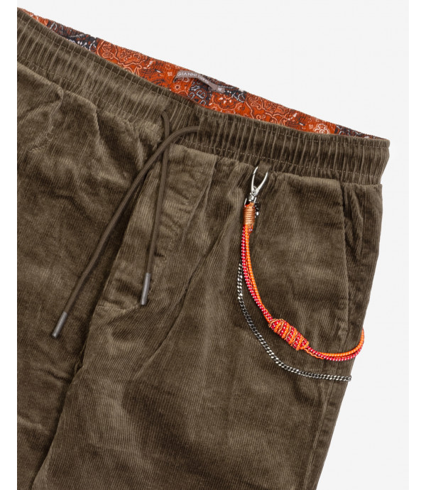 Drawstring trousers in cord