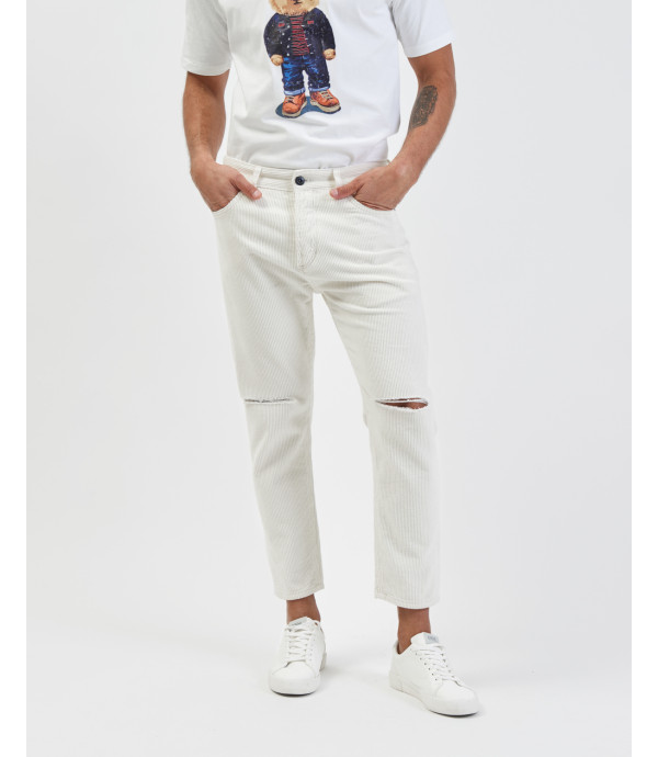 Cooper carroft fit trousers in cord with knee rip