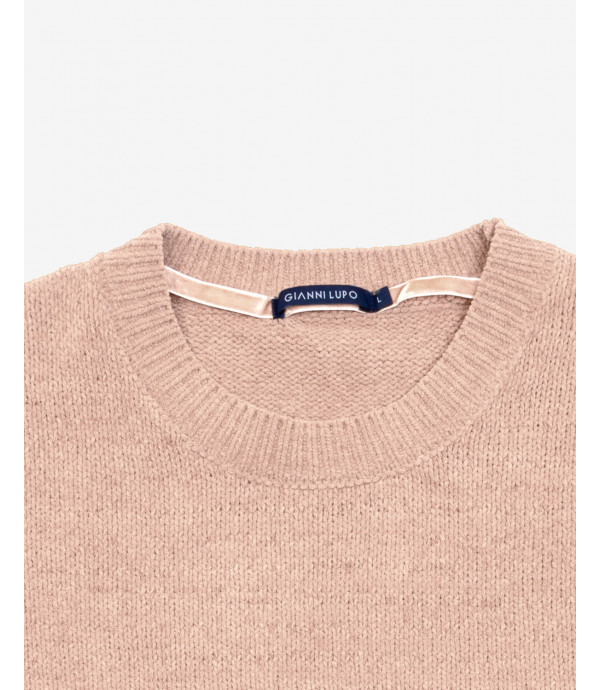 Crewneck sweater in chenille