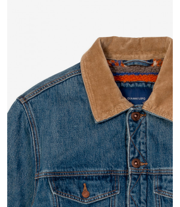 Giubbotto in denim interno in pile