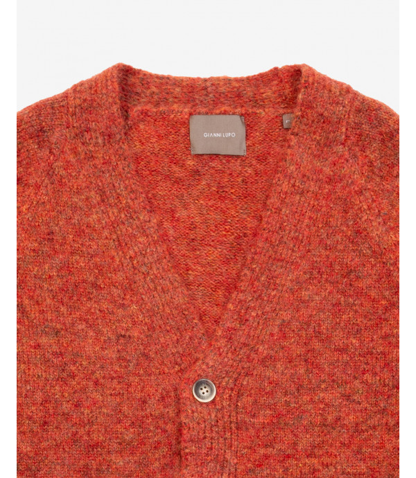 Melange boucle effect raglan cardigan