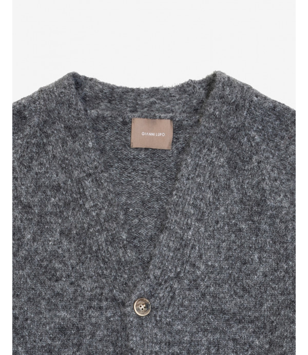 Melange boucle effect raglan cardigan