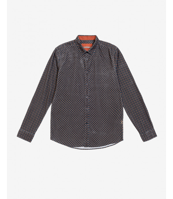 Camicia in fantasia velluto a coste