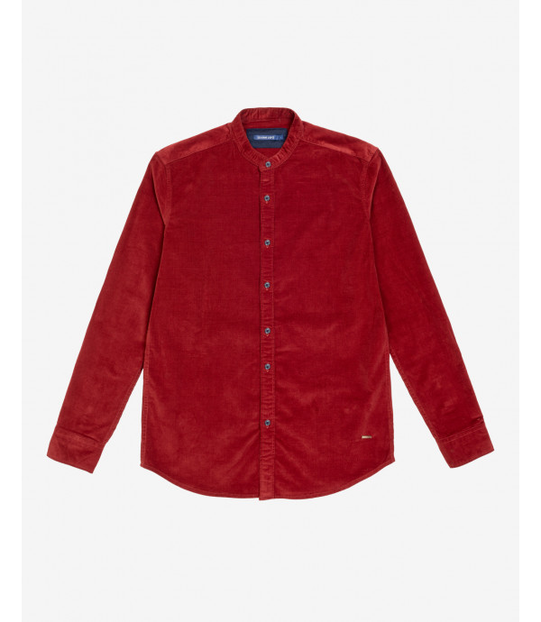 Camicia alla coreana in velluto a coste