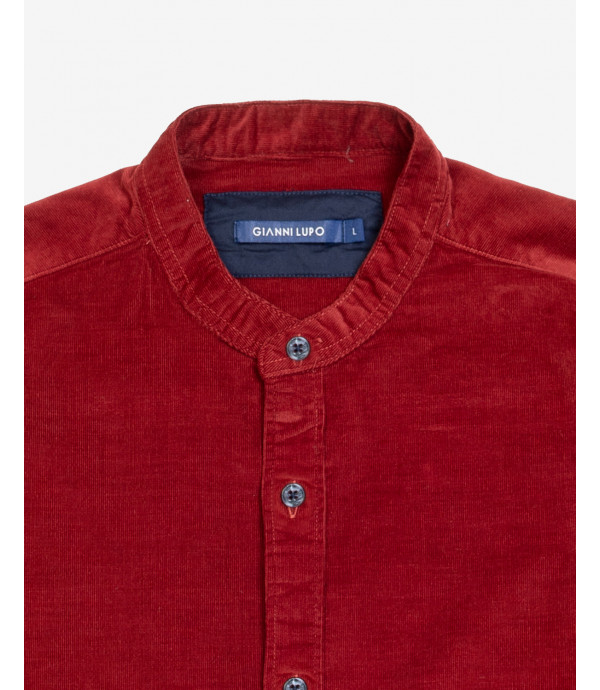 Camicia alla coreana in velluto a coste