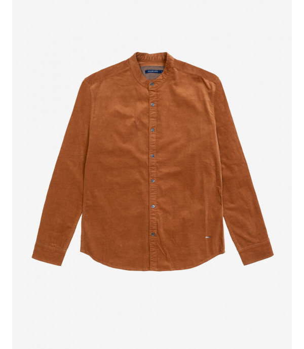 Camicia alla coreana in velluto a coste