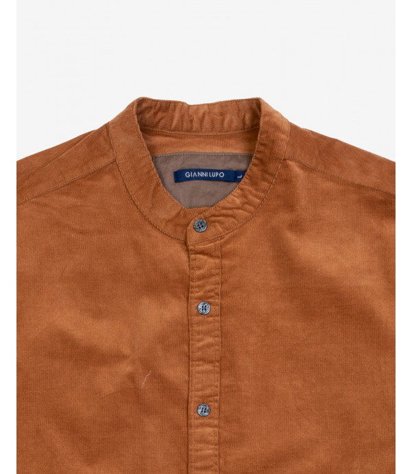 Camicia alla coreana in velluto a coste