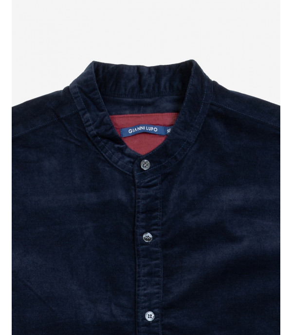 Camicia alla coreana in velluto a coste