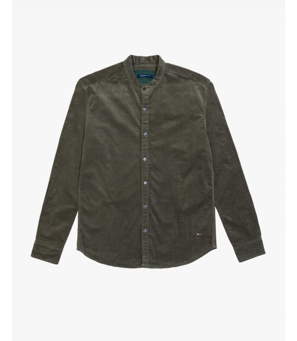 Camicia alla coreana in velluto a coste