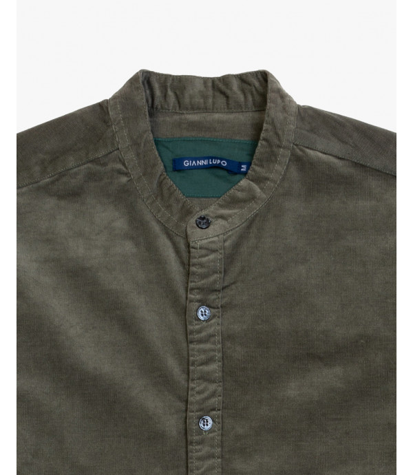 Camicia alla coreana in velluto a coste