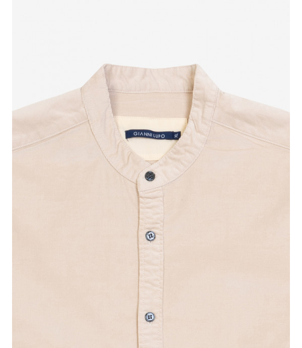 Camicia alla coreana in velluto a coste