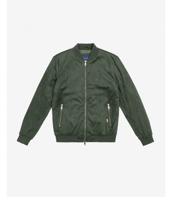 Giubbotto bomber effetto camoscio