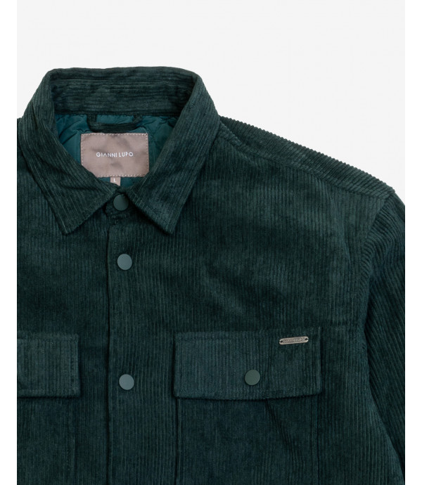 Giacca camicia imbottita in velluto a coste