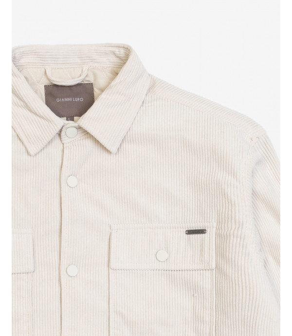 Giacca camicia imbottita in velluto a coste