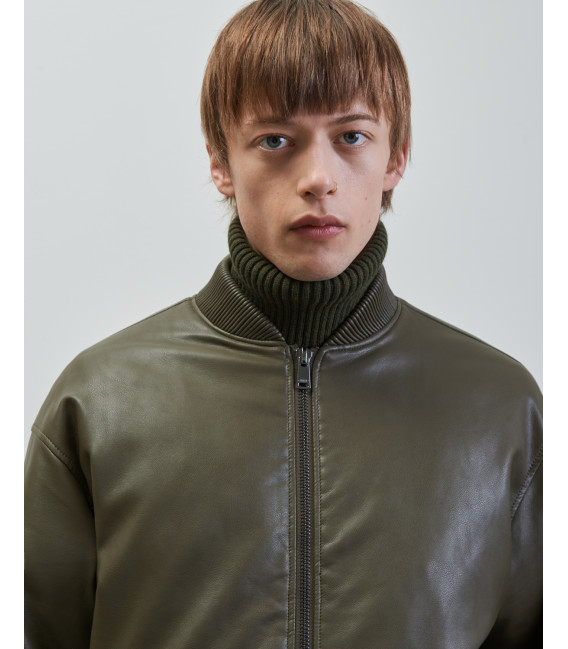Bomber effetto pelle oversize