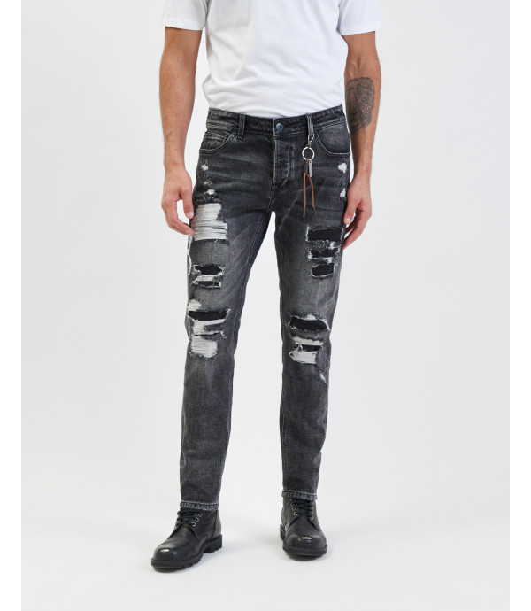 BRUCE regular fit jeans with rip&repair