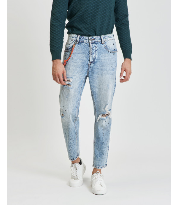Jeans MIKE carrot fit con effetto rip&repair