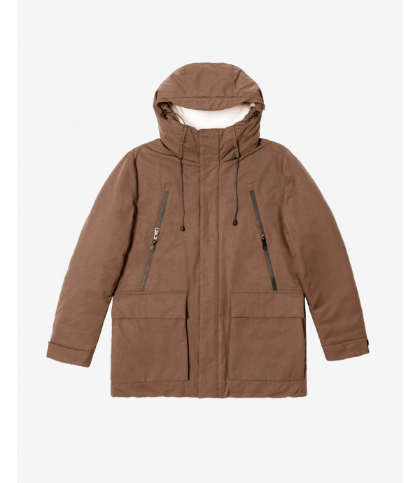 Padded parka jacket with pockets and zip