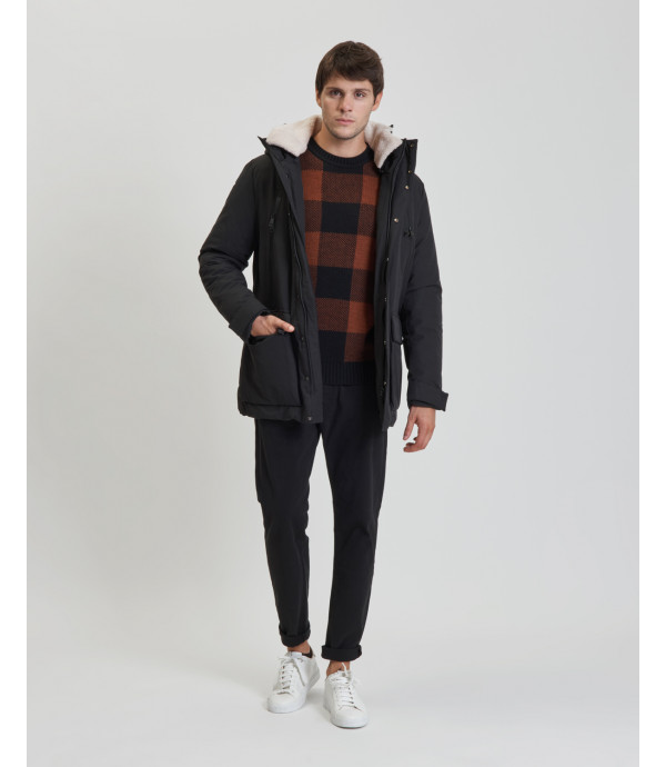 Padded parka jacket with pockets and zip