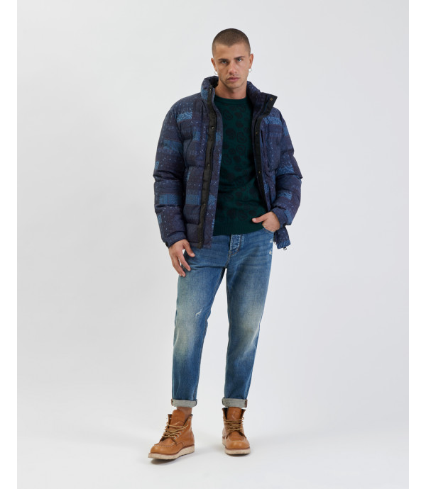 Paisley patterned padded jacket