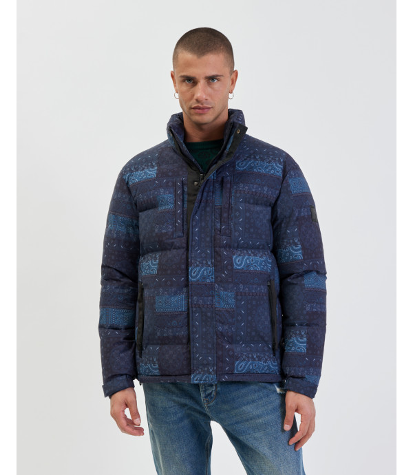 Paisley patterned padded jacket