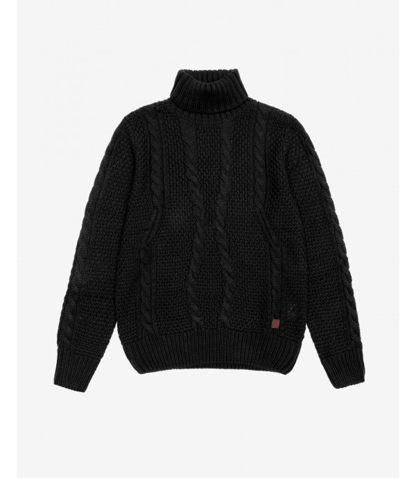 Cable knit turtleneck sweater