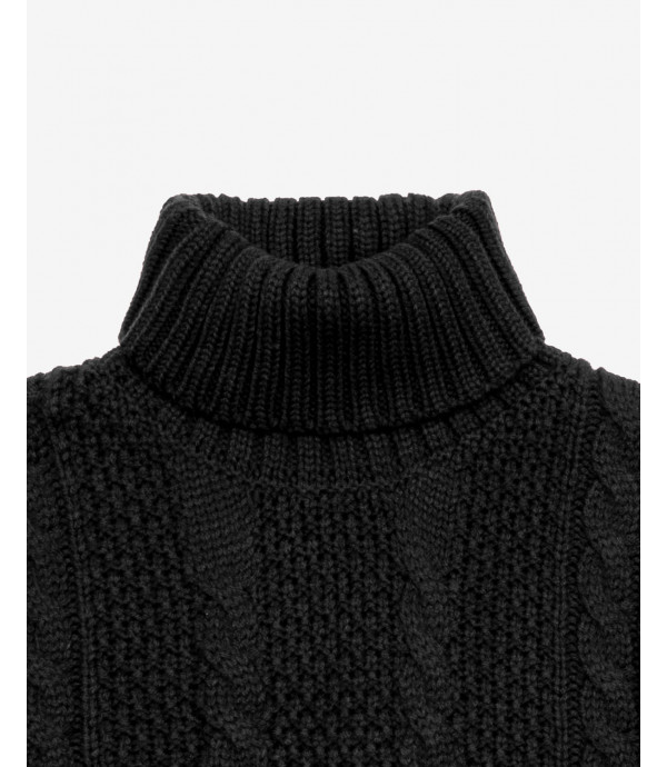 Cable knit turtleneck sweater