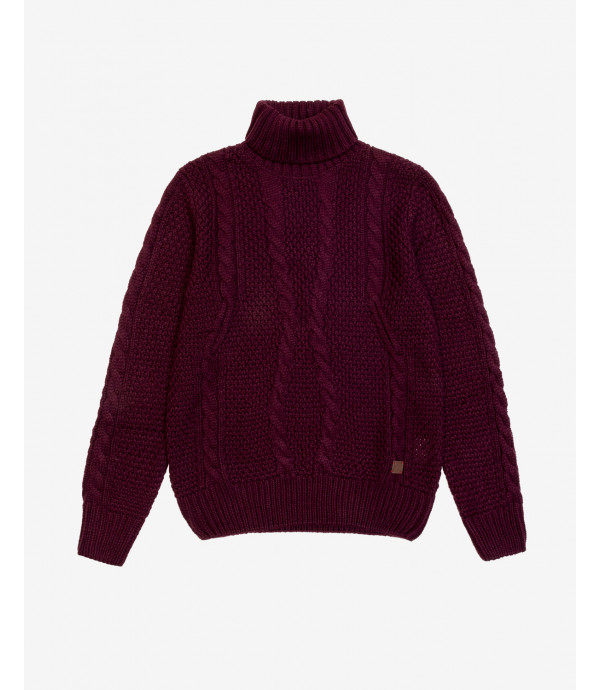 Cable knit turtleneck sweater