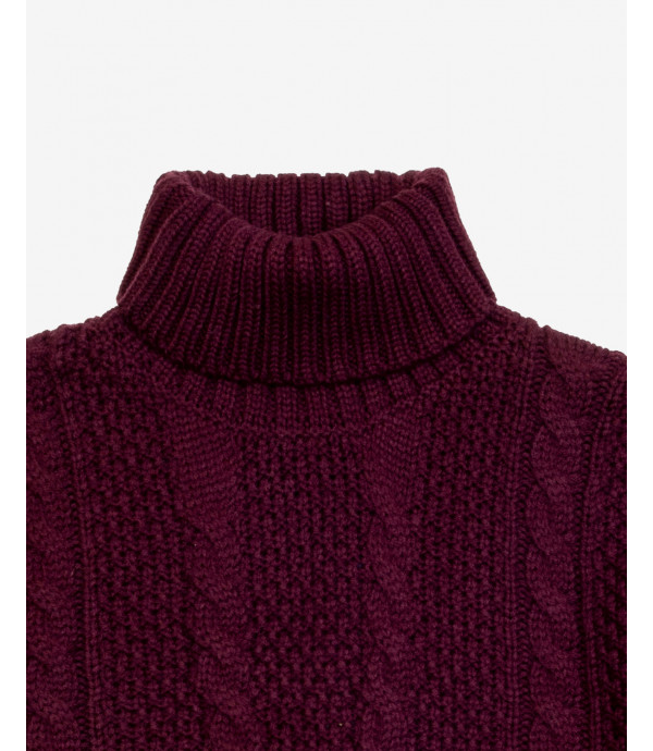 Cable knit turtleneck sweater