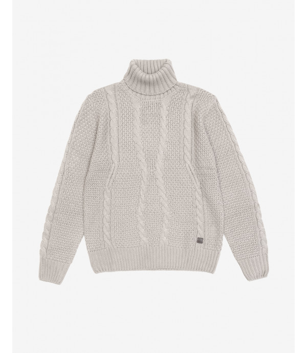 Cable knit turtleneck sweater