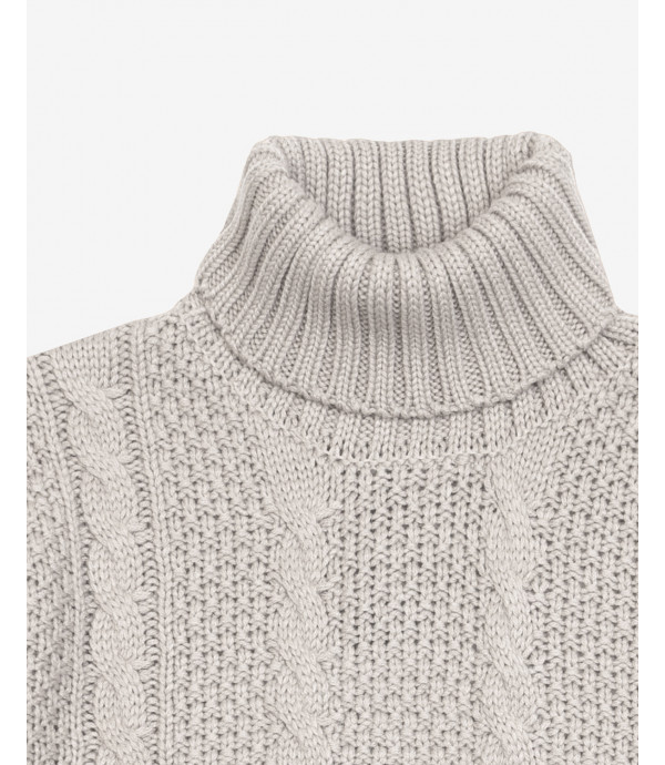 Cable knit turtleneck sweater