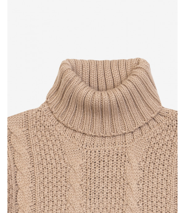 Cable knit turtleneck sweater