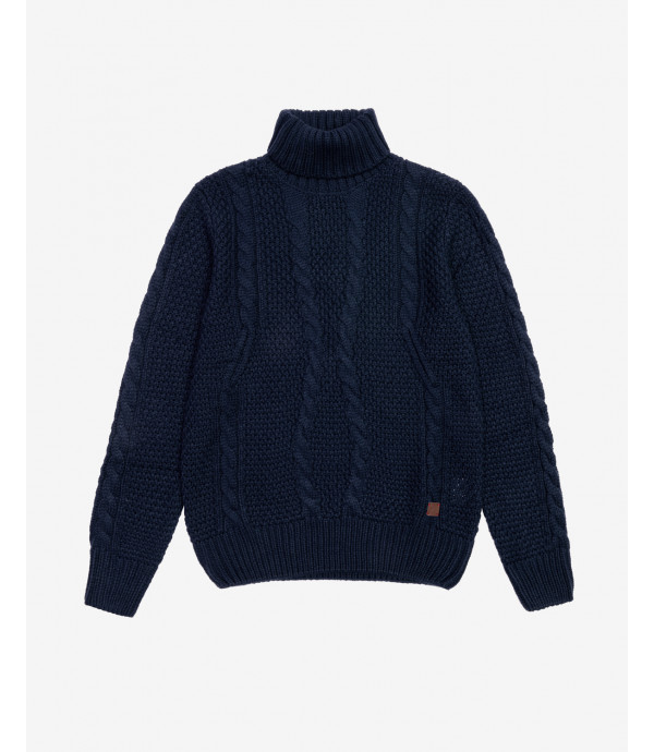 Cable knit turtleneck sweater