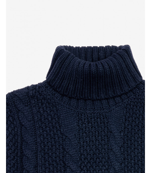 Cable knit turtleneck sweater
