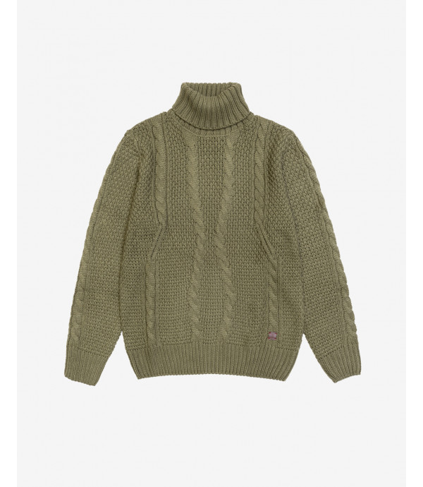 Cable knit turtleneck sweater