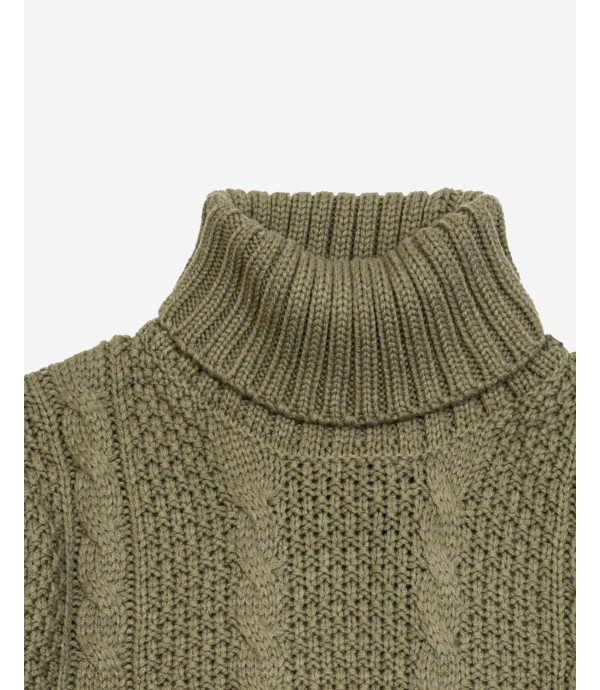 Cable knit turtleneck sweater