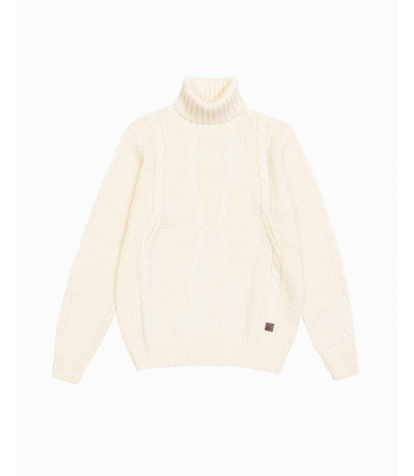 Cable knit turtleneck sweater