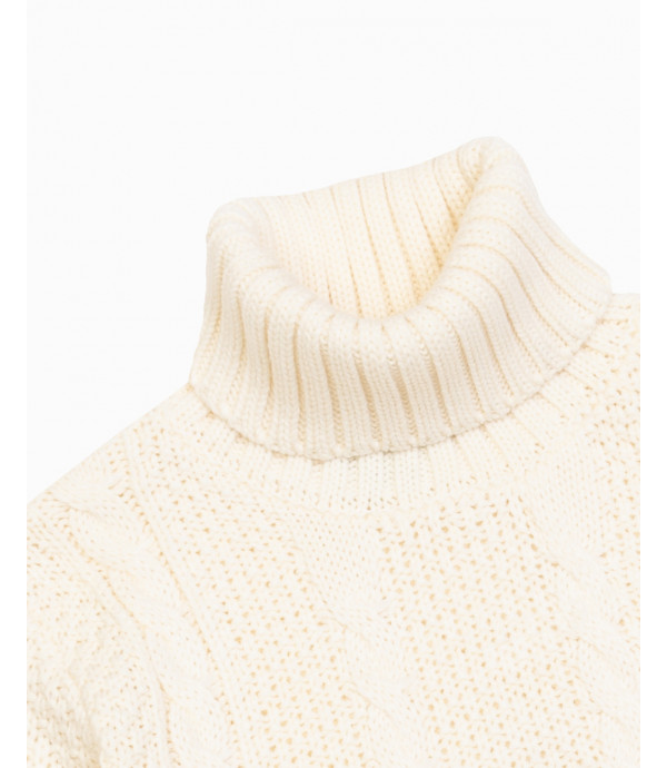 Cable knit turtleneck sweater
