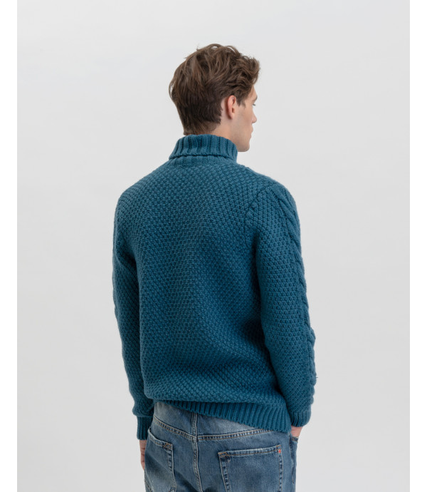 Cable knit turtleneck sweater